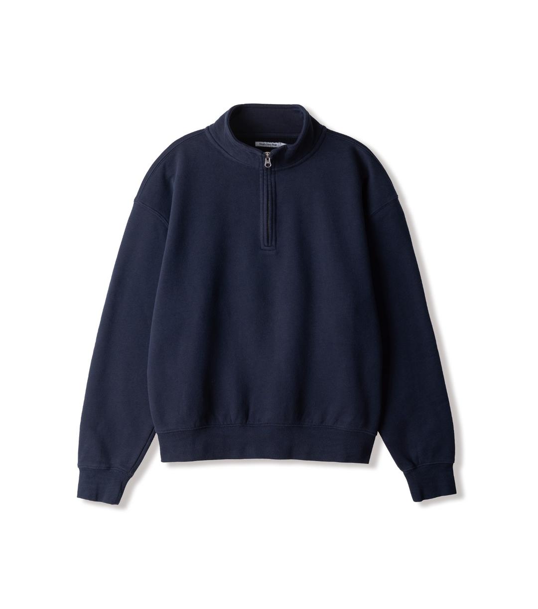 릴렉스드 하프 집업 기모 스웻 셔츠 (네이비)