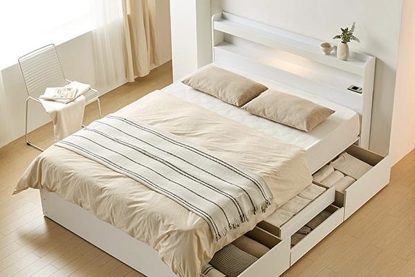 [혜택가 209,000원]클레어 LED 2단 수납침대+매트선택 (SS/Q) 4colors