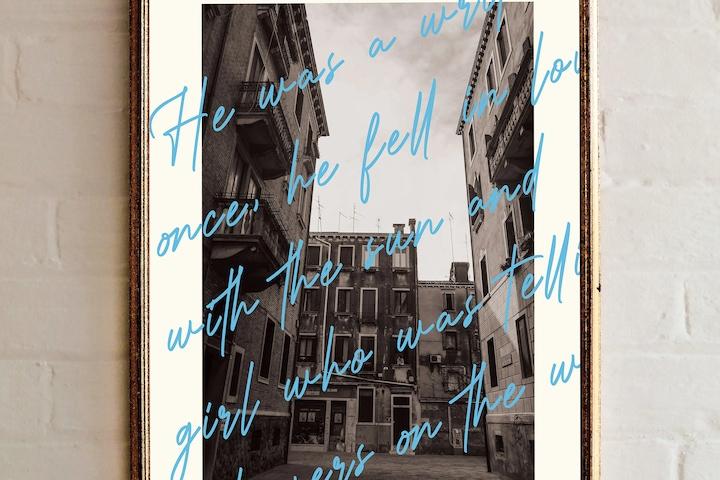 빈티지 인테리어포스터 풍경 레터링 유럽 여행 감성사진  베니스골목