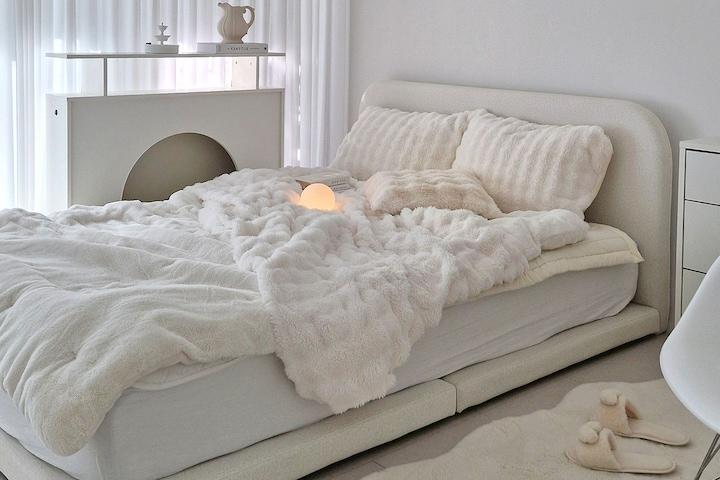 마음의 선유 저상형 코모도 패브릭 침대 프레임 (S/SS/Q/K)