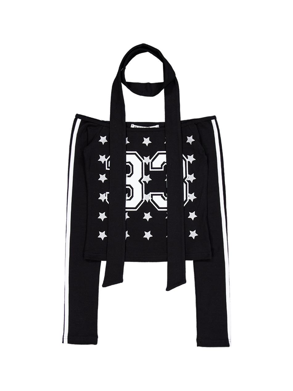 33 STAR OFF-SHOULDER SET / BLACK