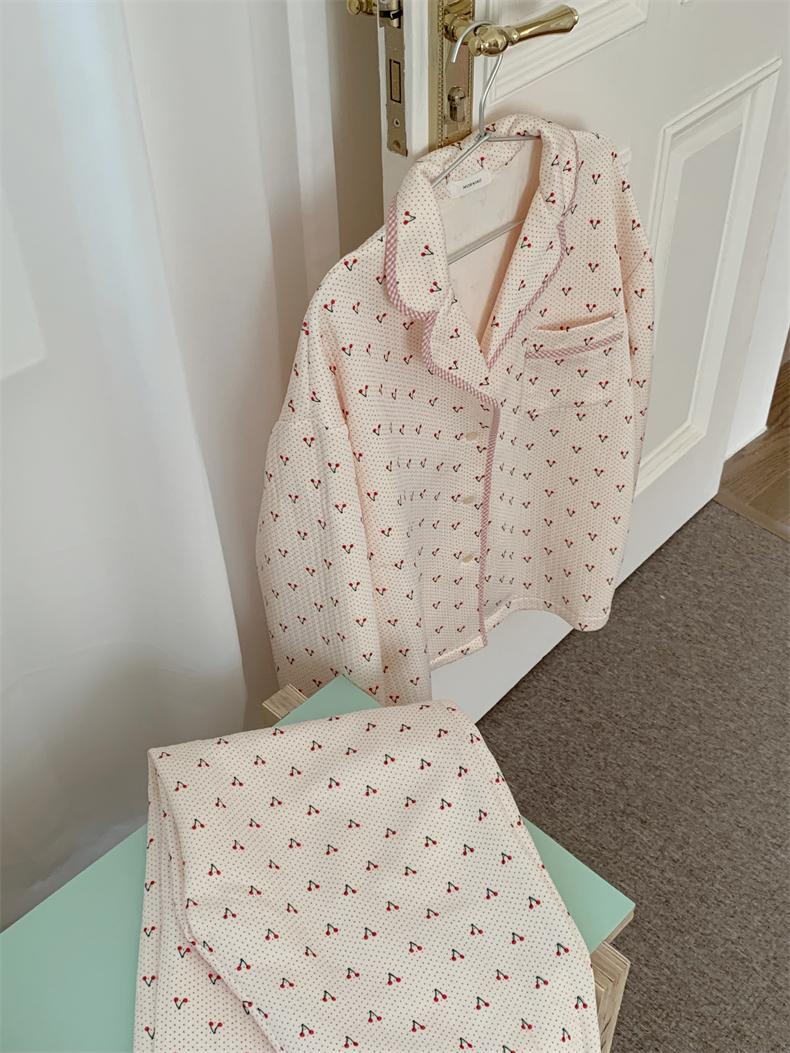 쁘렌디 [직진🚀] 체리 겨울 누빔 수면 잠옷 파자마