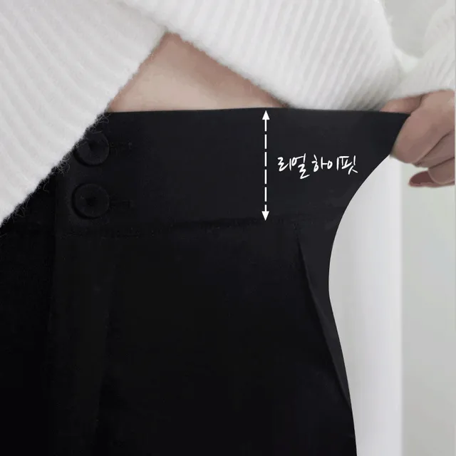 *만능슬랙스*(S~2XL)(숏,미디,롱)*기장선택* 리얼 하이핏 투버튼 슬랙스 3COLOR