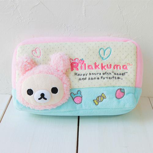 코리락쿠마 사각봉제필통