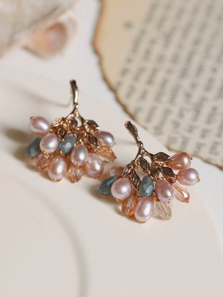 핸드메이드 프렐린 담수진주 귀걸이