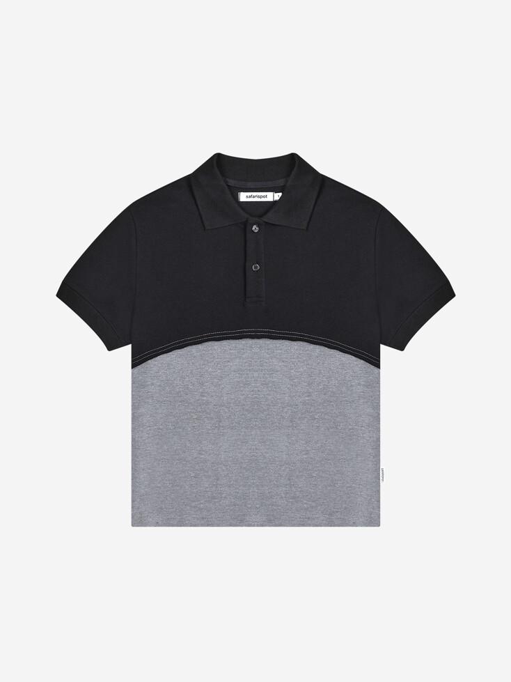 1/2 REGULAR HALF ROUND PK TEE (BLACK/GRAY)