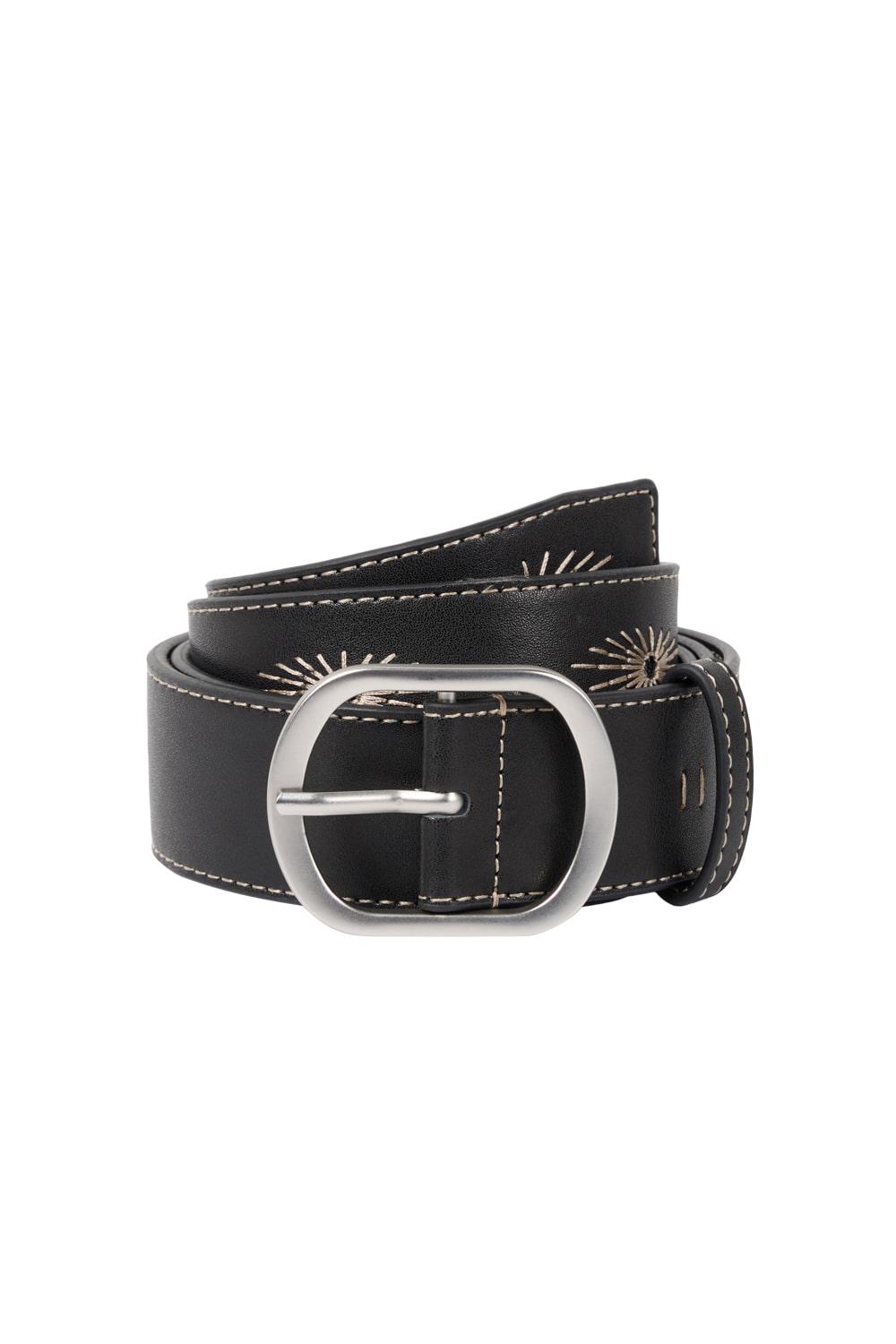 [08.29 예약 배송] Needlework Studded Belt (Black)