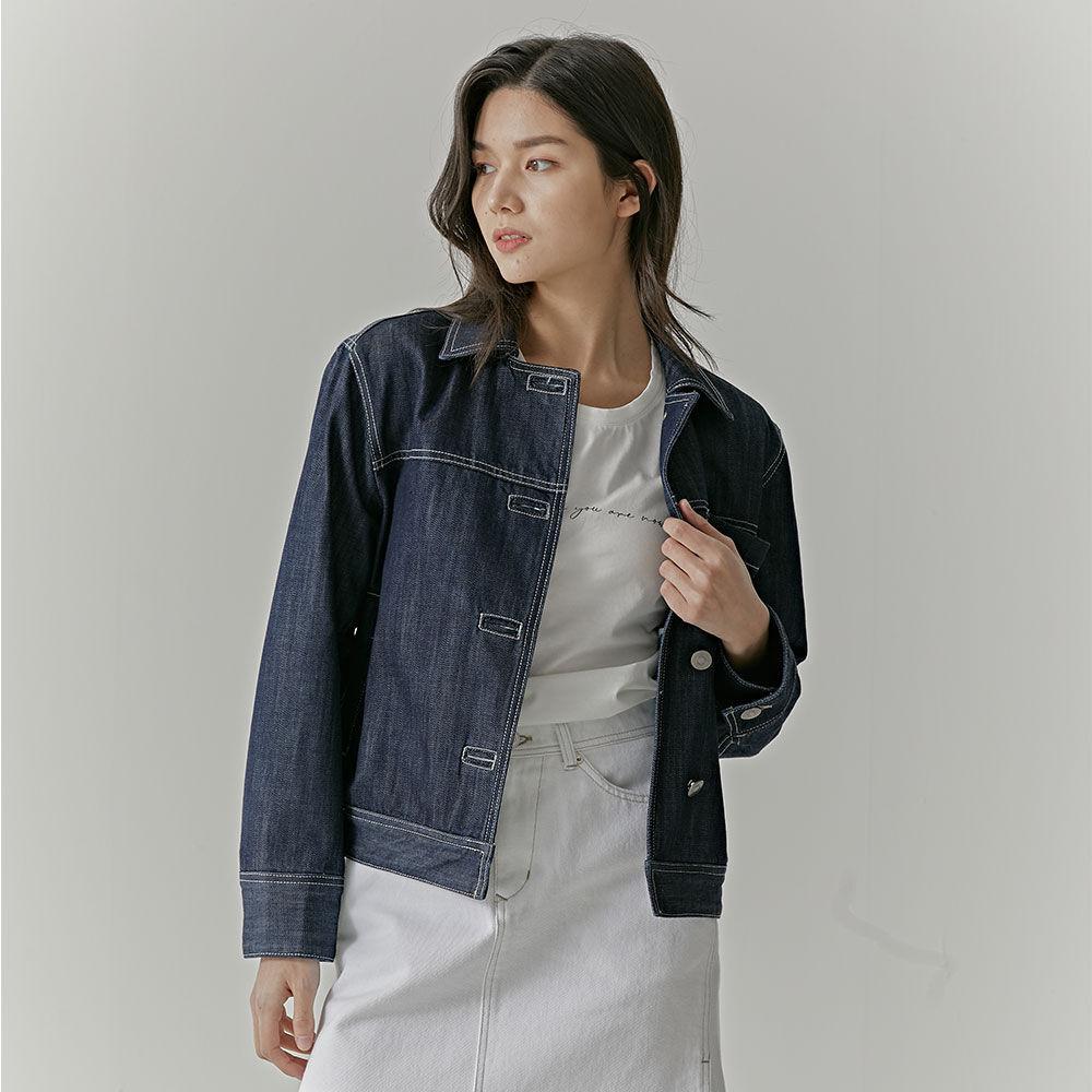 RN161 여성 노말 워싱 숏 데님 자켓
