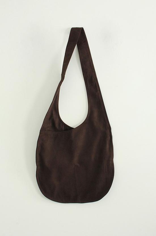 round suede bag
