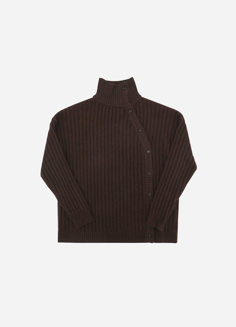 Diagonal Lames Wool Ops 다이애그널 램스 울 원피스(Brown)