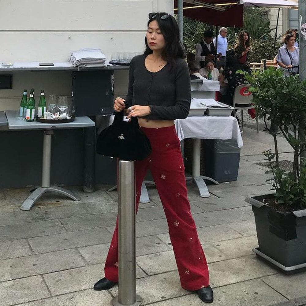 Vintage birkin pants / Dindi red