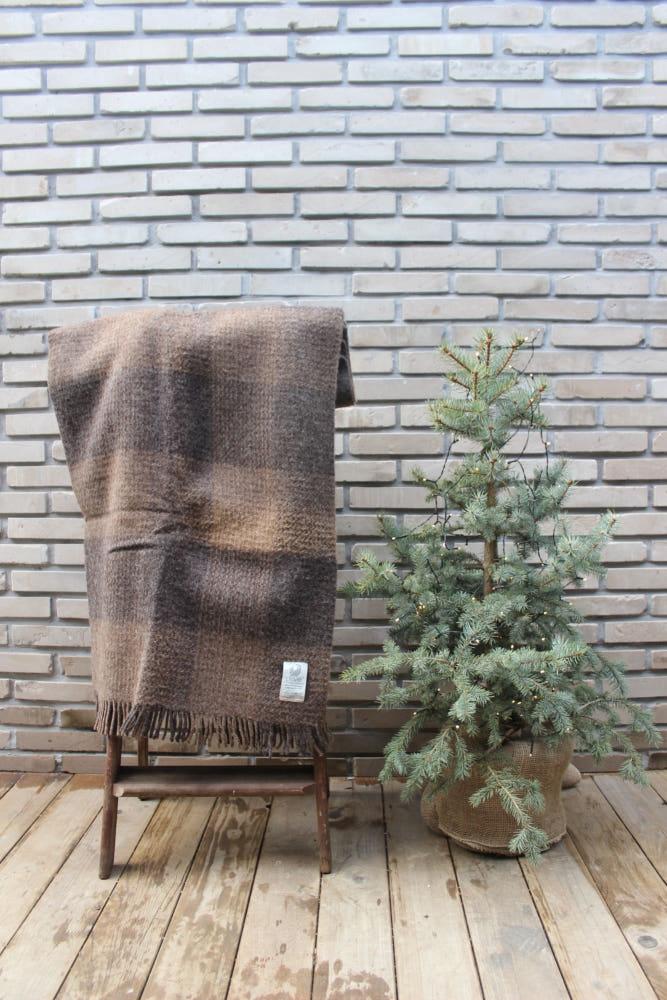 COTSWOLD WOOLLEN WEAVERS 코츠월드 울른위버 블랑켓 Natural Plaid Block Check - Moorit