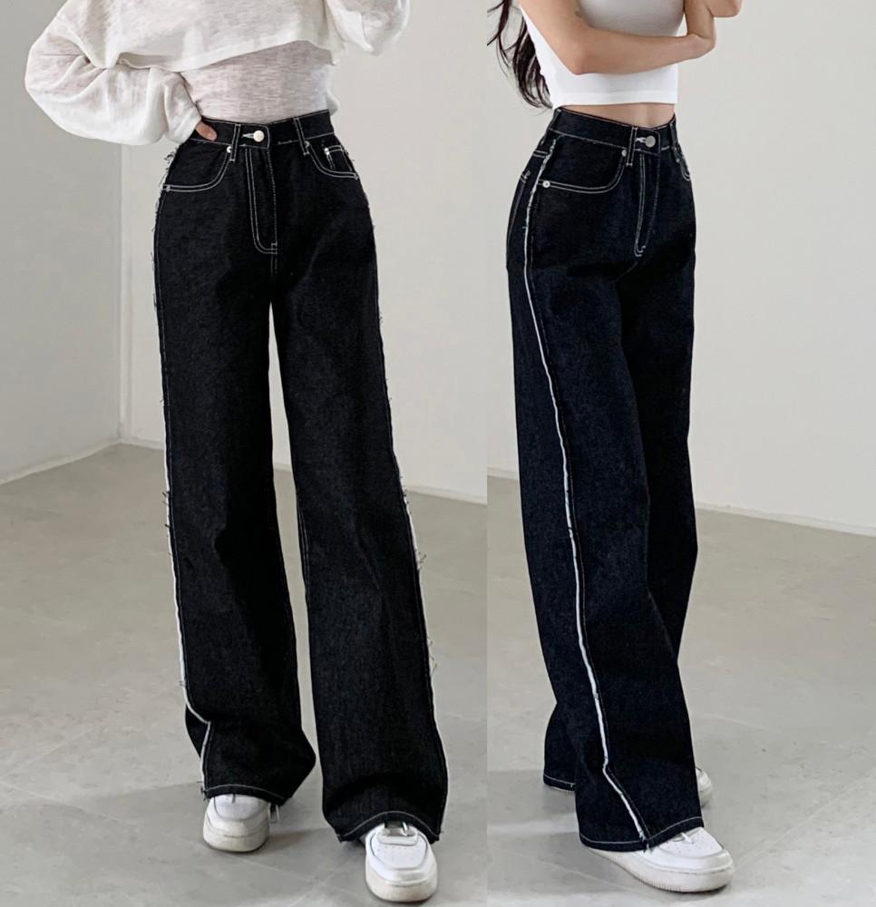 사이드 라이닝 와이드데님