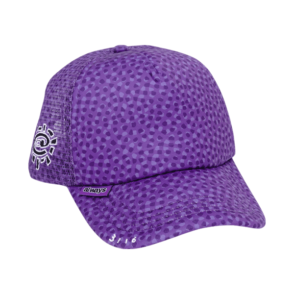 coral pattern trucker cap - purple