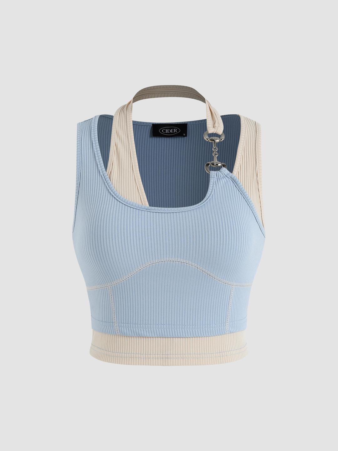 Patchwork Chain Rib Tank Top