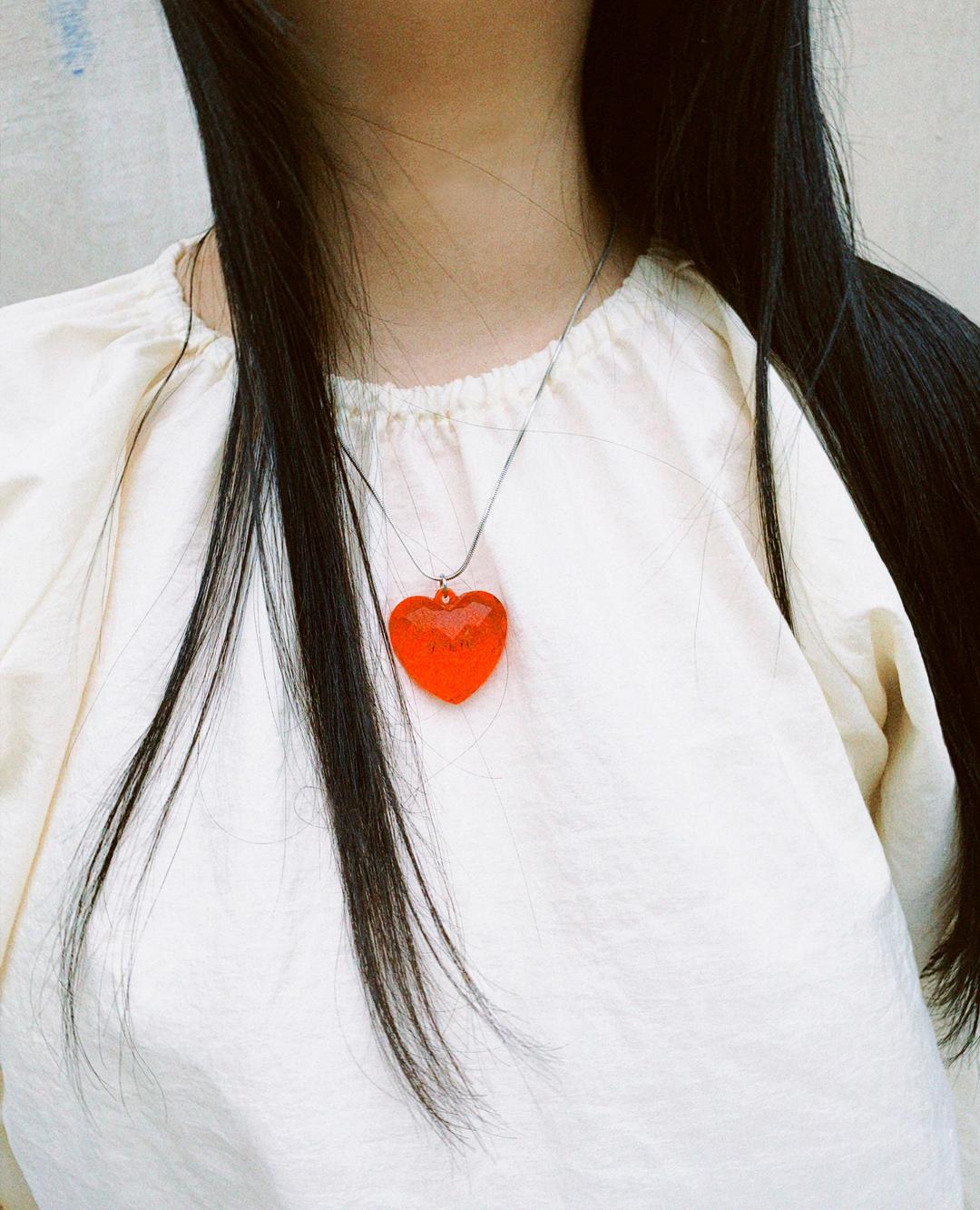 Plastic Love Necklace (red light)