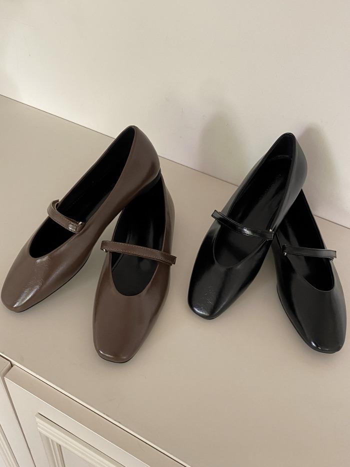 슬림 스퀘어 스트랩 메리제인 (shoes)