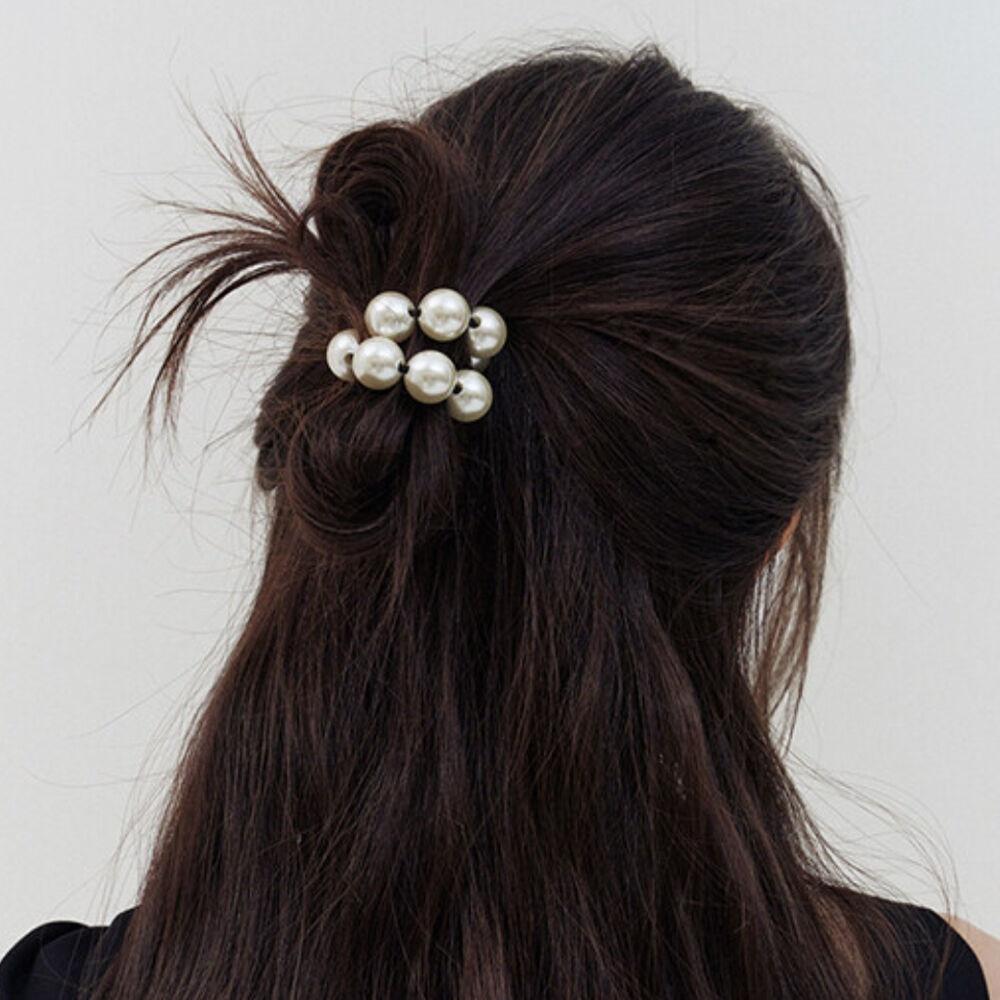 [단독]pearl bangle scrunch_실버추가