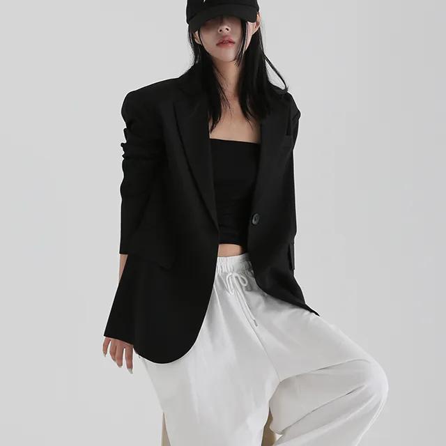 [44-99 size] 코쿤 오버핏 여성 싱글 자켓 3col