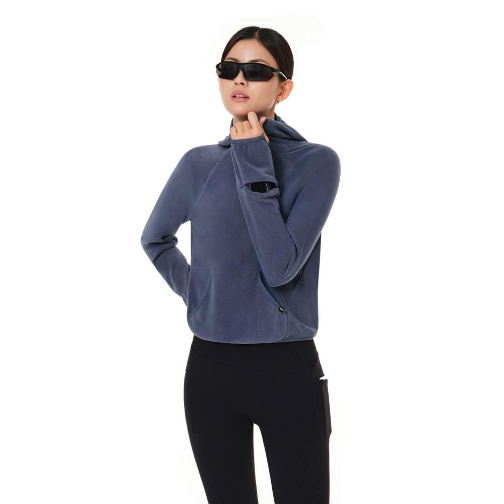 런플리스 하이넥 후디