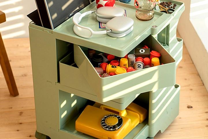 무디트롤리 360도 이동식 네모 트롤리 회전서랍 회전카트 B22(2x2) 6colors