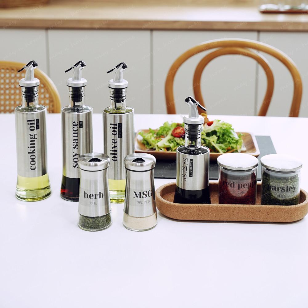 세리에 스텐304 유리 오일병 양념통 양념병 기름병 조미료통 세트
