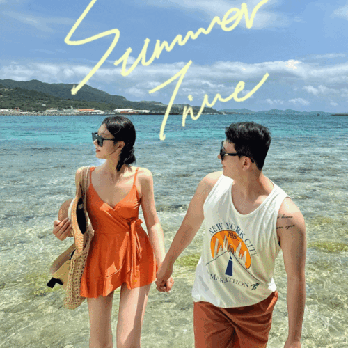 [2컬러🧡] 커플스윔웨어 랩 모노키니 바캉스 제주도 휴양지 신혼여행 여름 커플시밀러룩