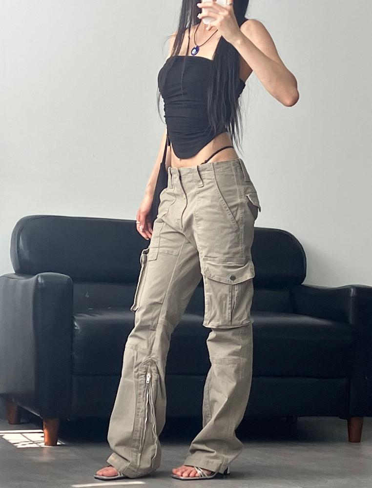 (국내배송) vintage cotton low waist pants |빈티지 코튼 로우웨이스트 팬츠