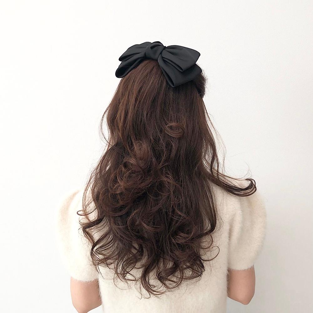 데일리 새틴 왕리본 머리핀 리본핀 중