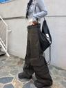 : Waist roll-up point wide cargo pants