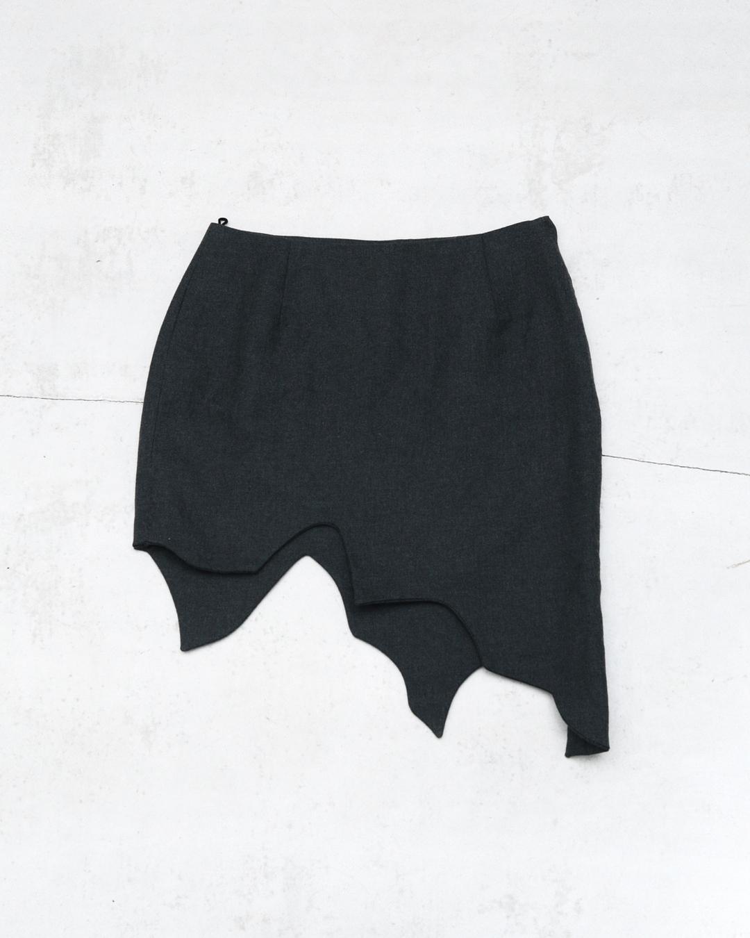 MOSCHINO ASYMMETRIC MIDI PENCIL SKIRT - Anemonia