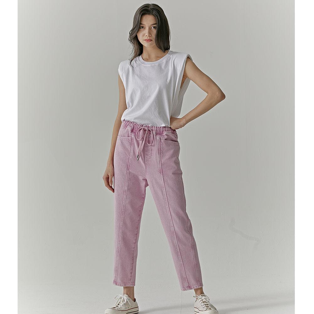 RN265 String Dyeing Pants(Pink/Grey)
