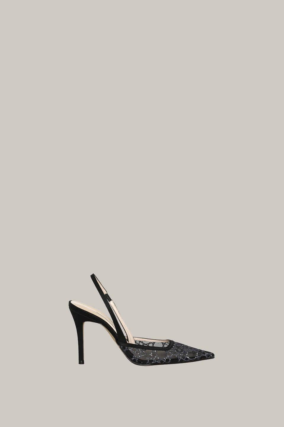 (THEMANON MADE) 루미에르 글리터 슬링백 - 쉬어블랙