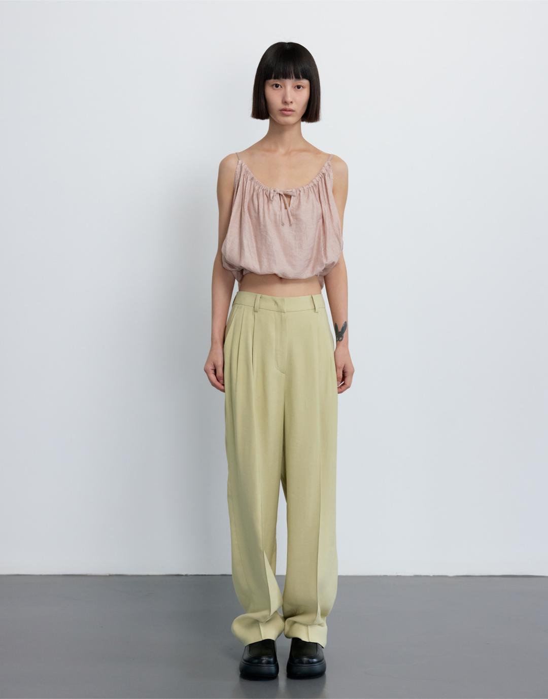 25SS TWO-TUCK WIDE PANTS / LIME
