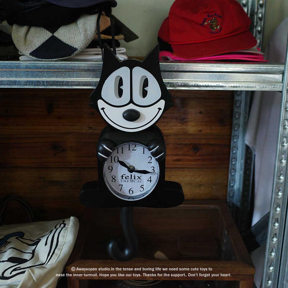 Felix The Cat 검은 고양이 펠릭스 3D 모션 벽시계 집들이선물
