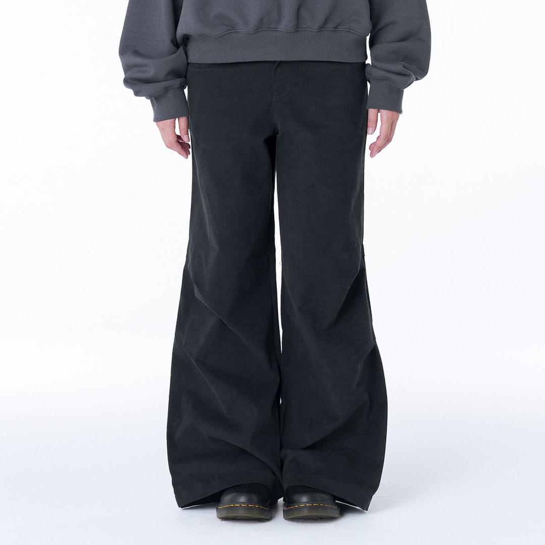 Pintuck wide pants BLACK