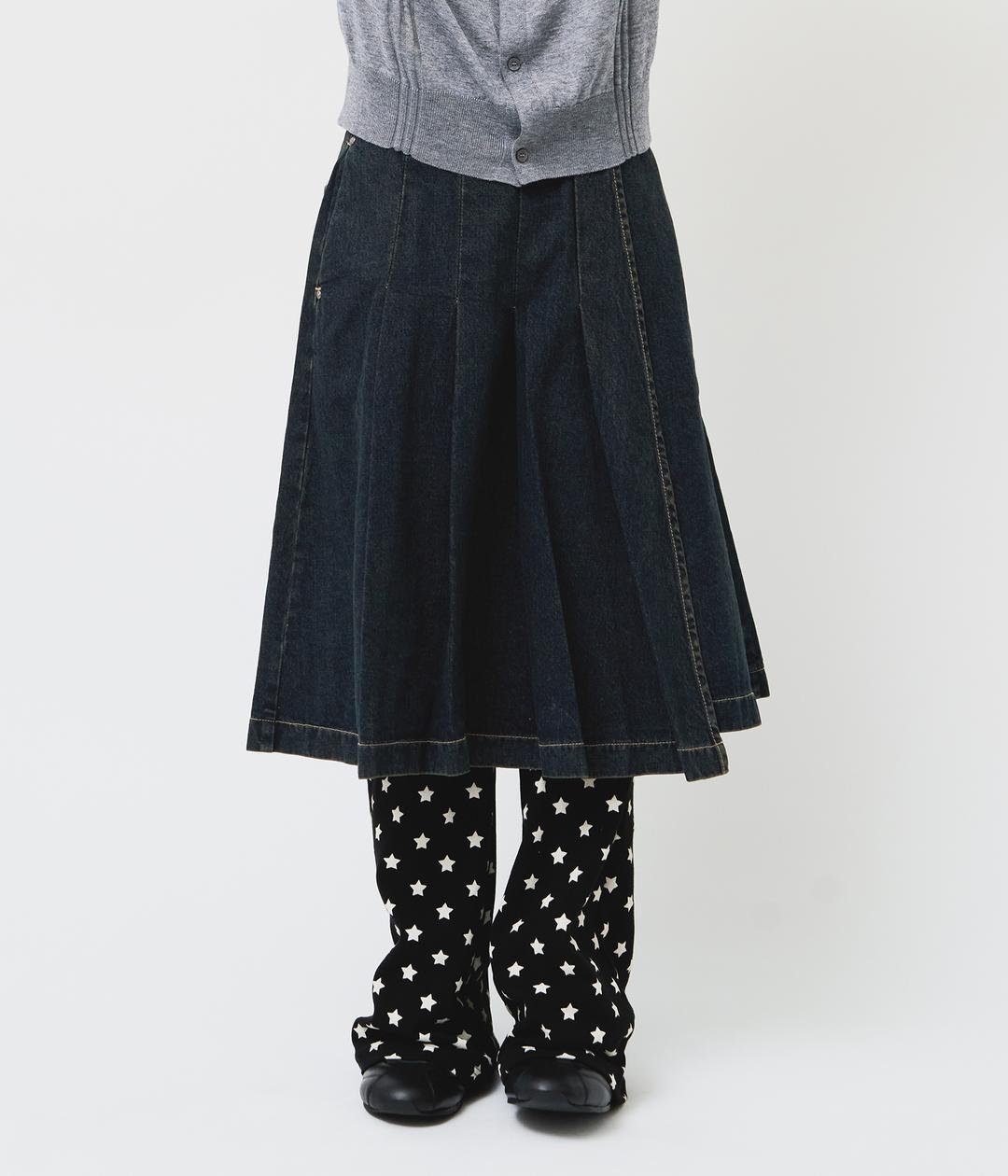 하이파이펑크 (W) Osaki Pleats Denim Skirt (2color)