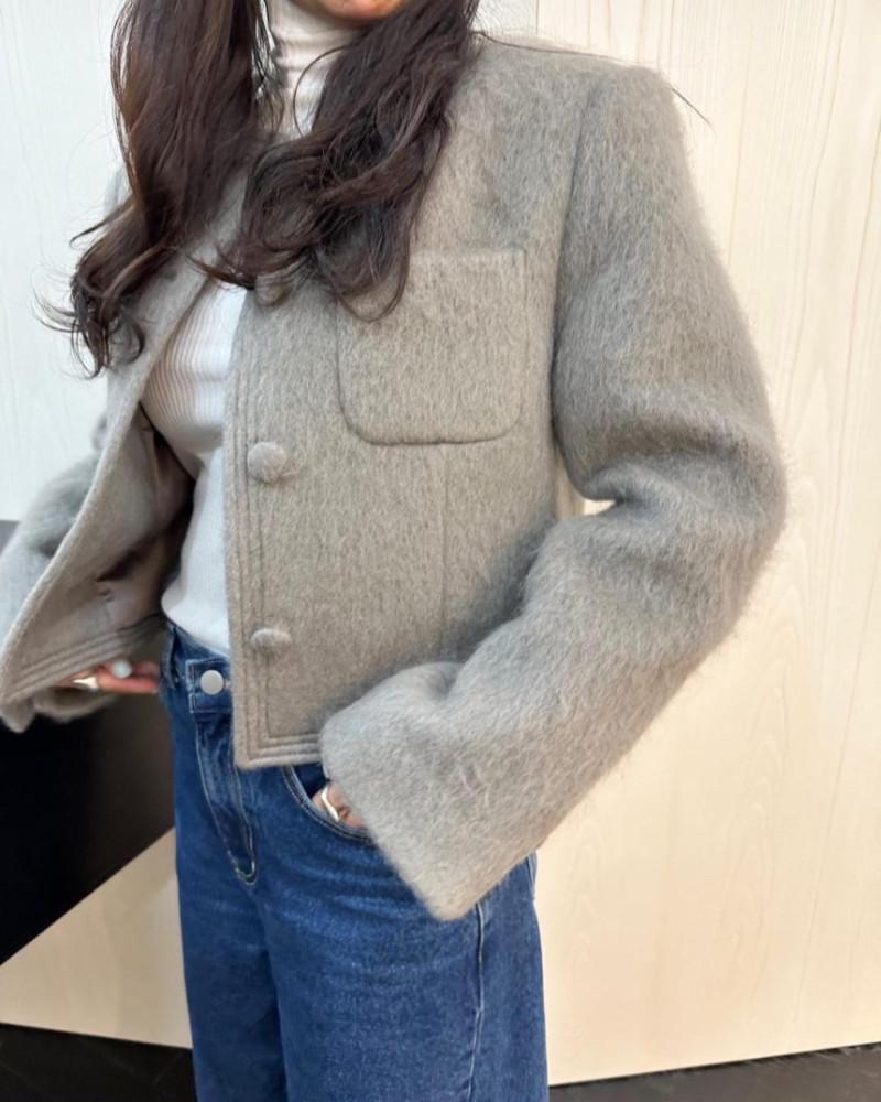 [SALE/카키베이지당일] 알파카 모헤어 모모자켓 (3color)