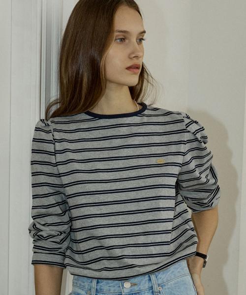Double Stripe Puff Long Sleeve - Grey
