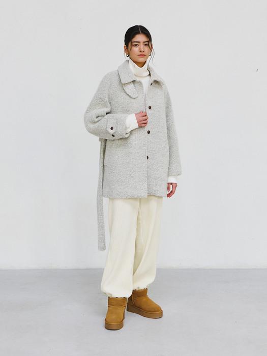 Alpaca Boucle Half Pea Coat