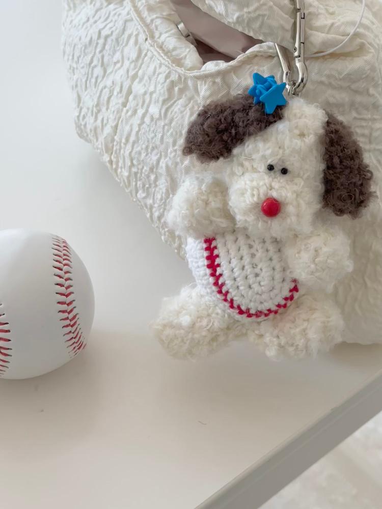 야구공 당당이 뜨개 인형 키링