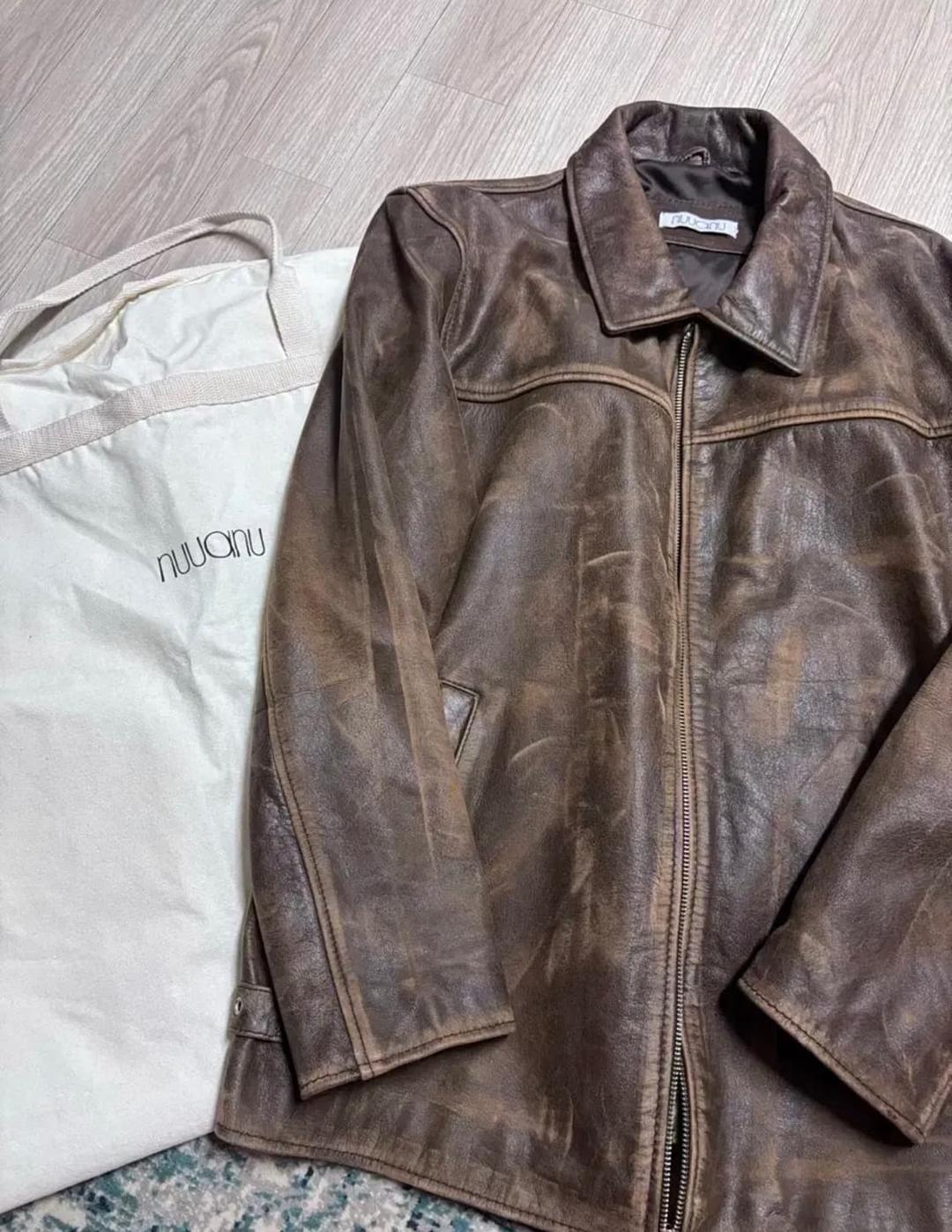 NUUANU/ 누아누/ 레더 자켓/ 누아누 브라운 레더자켓 | 후루츠패밀리