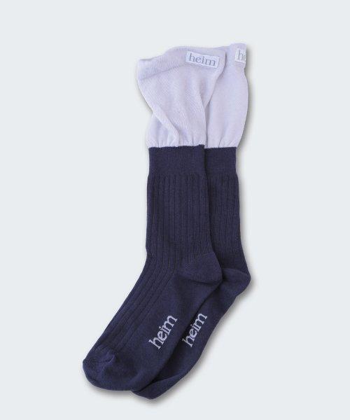 레이어드 투 톤 삭스 (네이비)