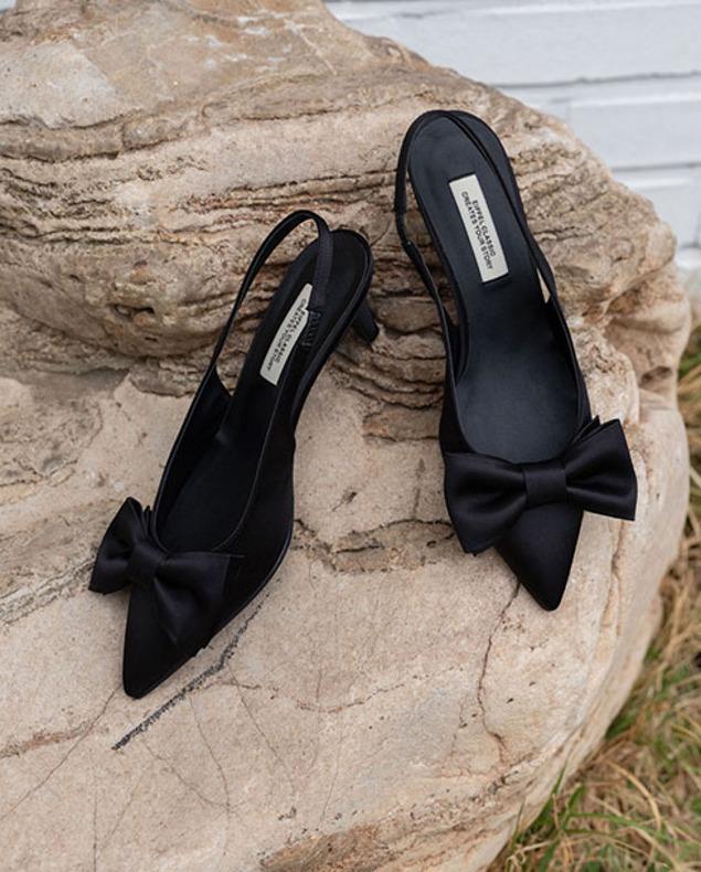 Irene Ribbon Slingback_ black 아이린 리본 슬링백 3cm