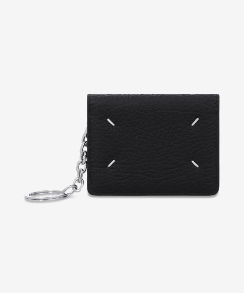 4 스티치 키링 카드 홀더 - 블랙 / S56UI0128P4455T8013