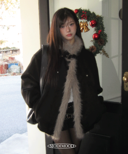 [한겨울까지🔥] 하이넥 무스탕 퍼 패딩 - 3color