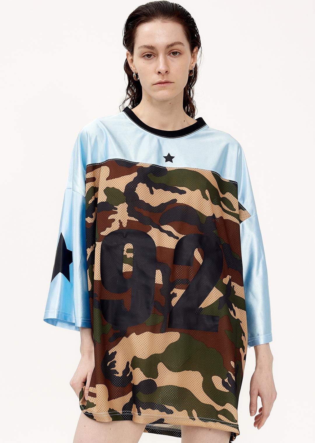 CAMO FOOTBALL T-SHIRTS (BLUE)