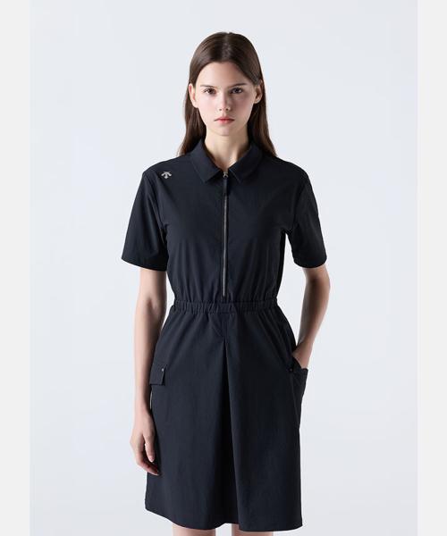 우먼스 우븐 집업 원피스 블랙(SQ322POP71)