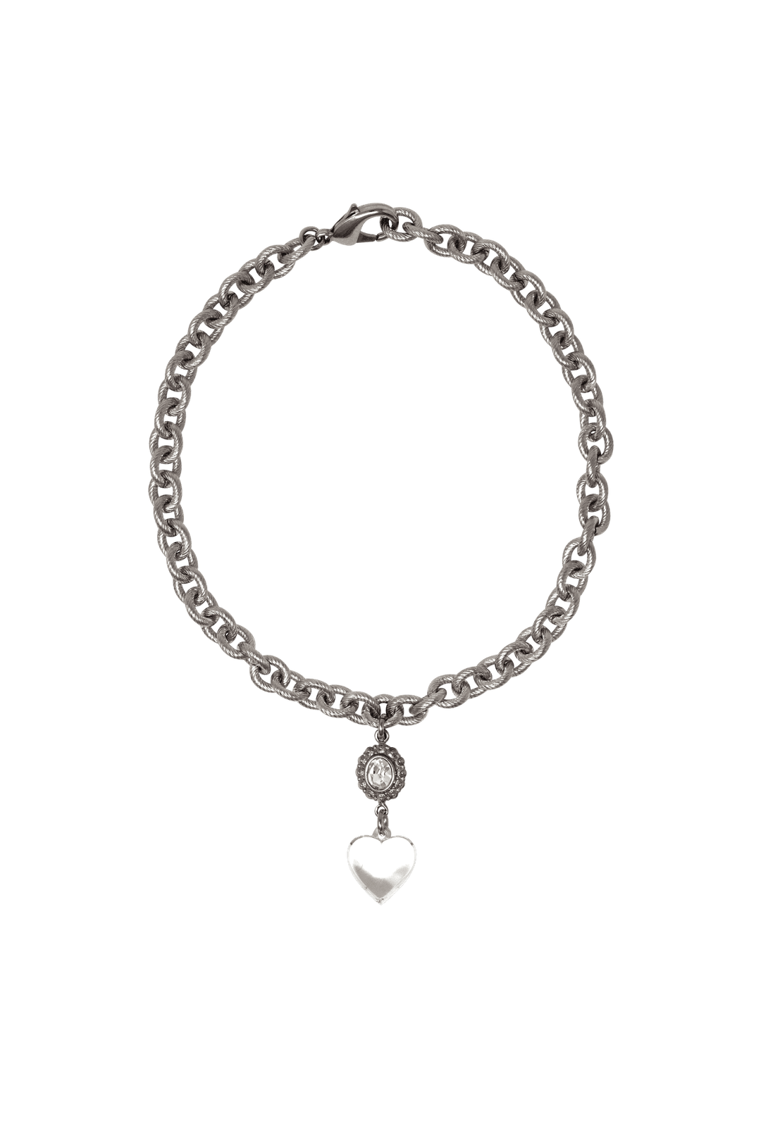 TRANSPARENT HEART CHARM NECKLACE