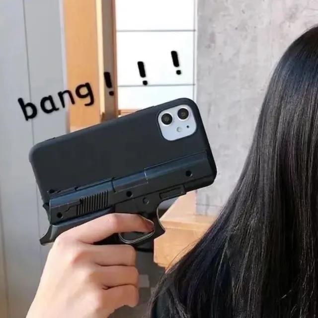 [당일출발] 3color 권총 아이폰 케이스 재미 유머 특이한 쓸모없는 선물 친구 커플 남자친구 여자친구 선물